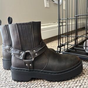 JustFab Black Combat Boots